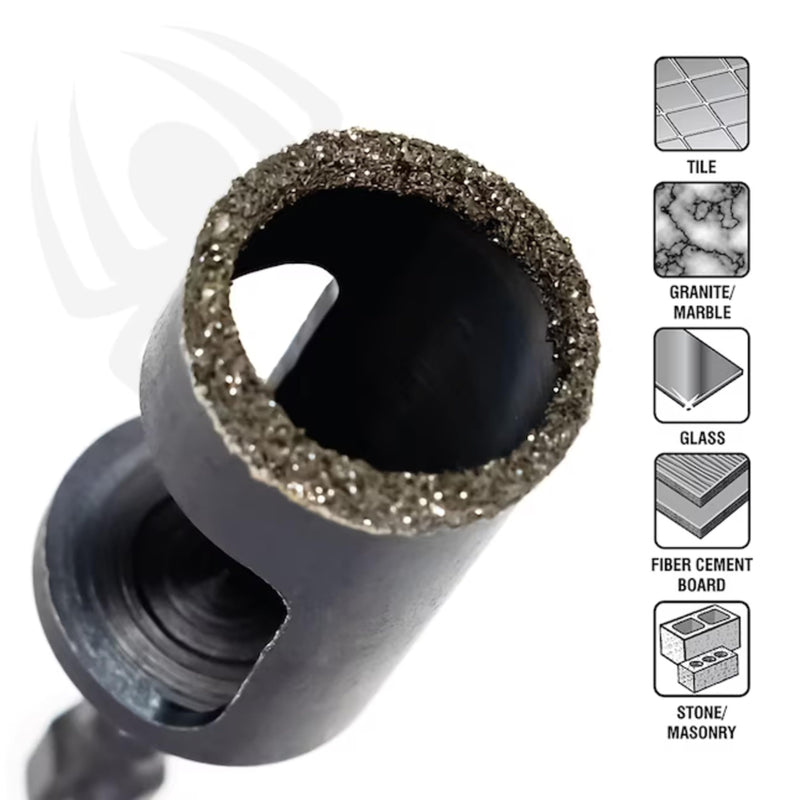 3-Piece Diamond Arbored Hole Saw Bit Set (3/16, 1/4, 1/2-Inch) 3 piece set