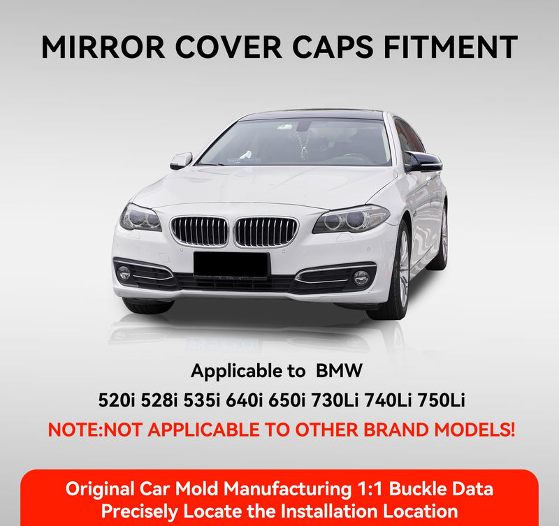 Mirror Caps for F10 - Durable Quality Glossy Black, Mirror Covers Compatible with F10 F11 F18 2014-2018 - Upgrade Your Ride Now 2013-2018
