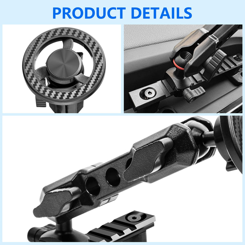 Magnetic Phone Holder for RAM Truck 1500/2500/3500 & TRX 2019+, No-Drill | Magnetic Phone Mount for Car Accessories, 360° Adjustable Compatible with MagSafe iPhone 12-17 Series, OEM Screw Installation