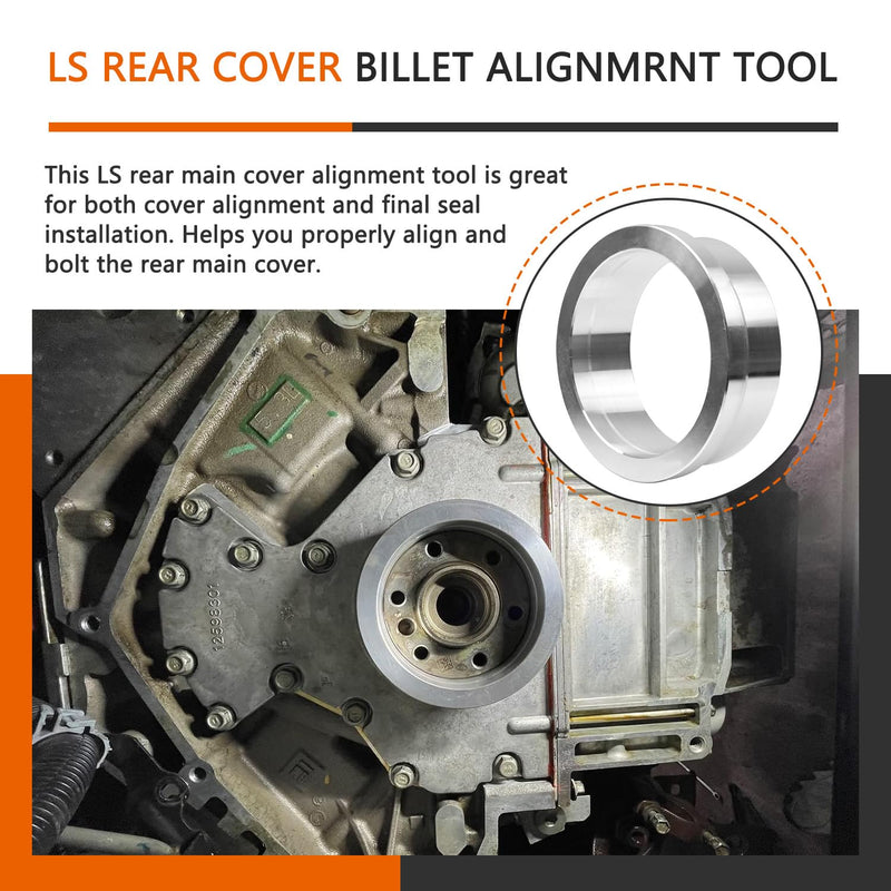 LS Rear Main Cover Alignment Tool & Seal Installer Compatible with GM Gen III IV LS Series Engines 4.8 5.3 6.0L LS1 LS2 LS3 LS6 LS7 LS9 LQ4 Rear Seal Alignment Tool