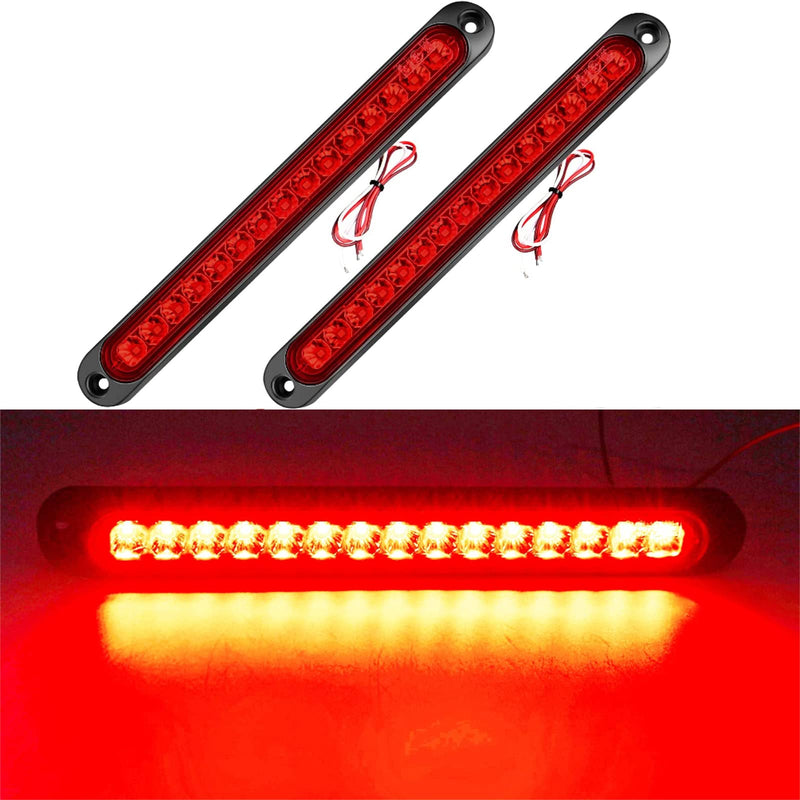 15 LED Trailer Brake Tail Light, LED Bar Stop Turn Tail Lights Waterproof Assembly Brake Strip Red Light for Marine Boats Golf Cart Offroad Truck RV UTV ATV Red Lens