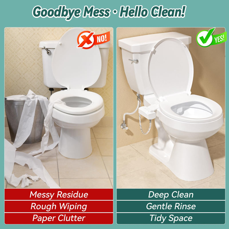‌BIGCOW Ultra-Slim Bidet Attachment, Self-Cleaning Dual Nozzle (Front/Rear Wash), One-Finger Command, Ergonomic 3+1 Tactile Controls, Pressure Dial & Tool-Free Install, Instant Hygiene Upgrade