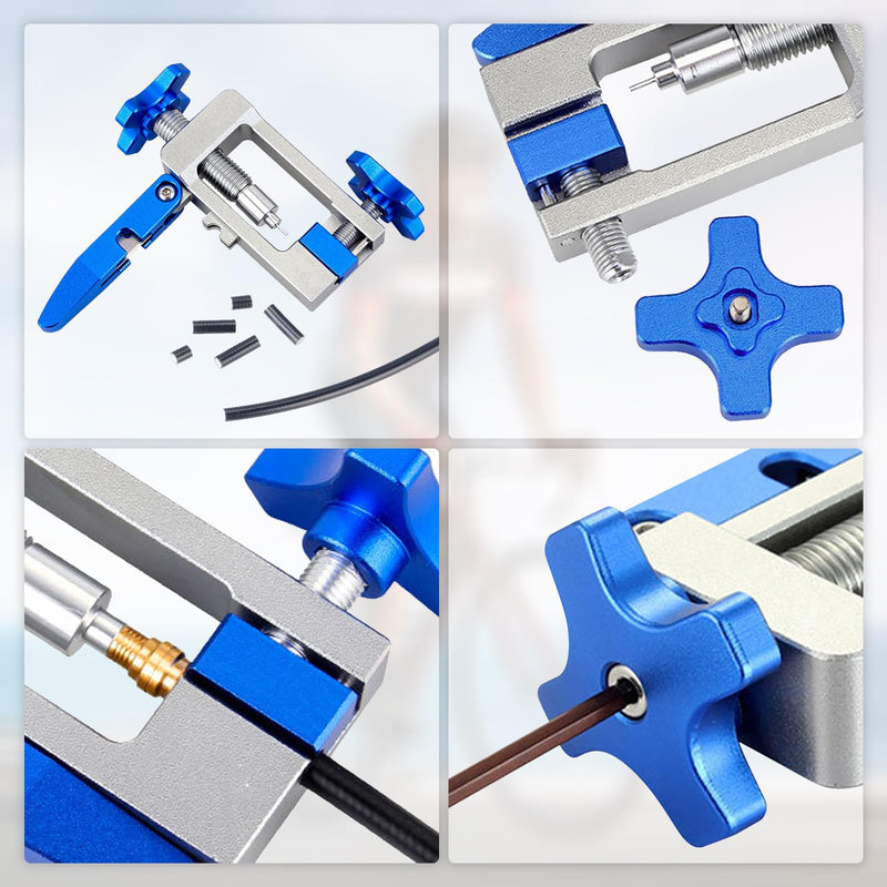 Bike Hydraulic Brake Kit, Bicycle Needle Insertion Tool Bike Hydraulic Disc Brake Hose Line Cutter and Needle Barb Driver Head Brake Lines Tubing Entry Device PRO-04 + Olive Connector