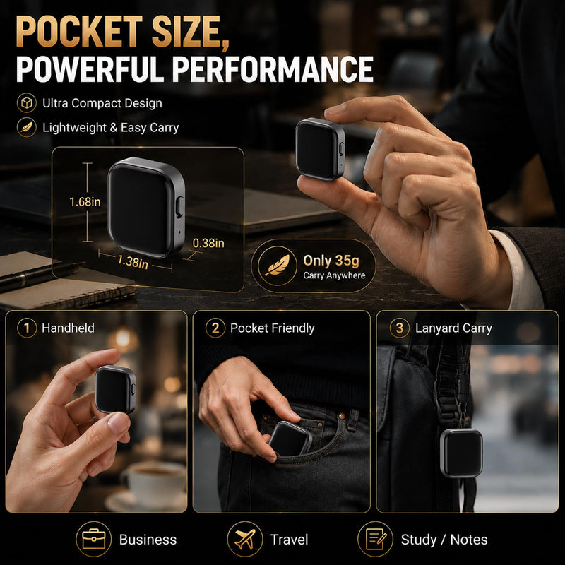 136GB (18800H) Magnetic Voice Activated Recorder with AI Noise Reduction | 35g Lightweight Design, Discreet Recording, Clear HD Audio, One Button Operation, OTG Compatible, 100H Long Battery Life 136.0 GB