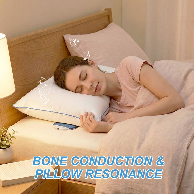 2026 Mini Bluetooth Pillow Speaker for Sleeping, Under Pillow Speaker with Built-in White Noise & Pink Noise Sound Machine, 48H Playtime, 3 Timers, Stereo Bass Private Sleep Audio (Blue) blue