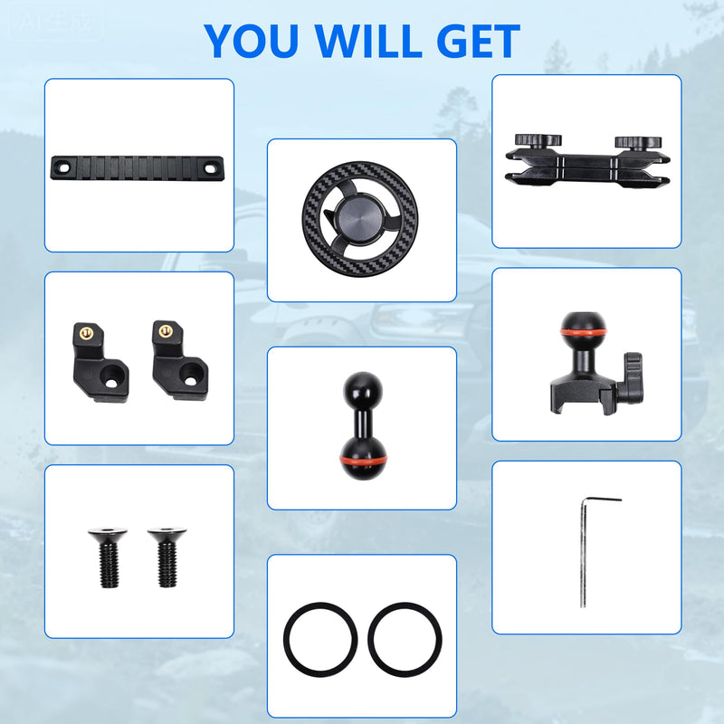 Magnetic Phone Holder for RAM Truck 1500/2500/3500 & TRX 2019+, No-Drill | Magnetic Phone Mount for Car Accessories, 360° Adjustable Compatible with MagSafe iPhone 12-17 Series, OEM Screw Installation