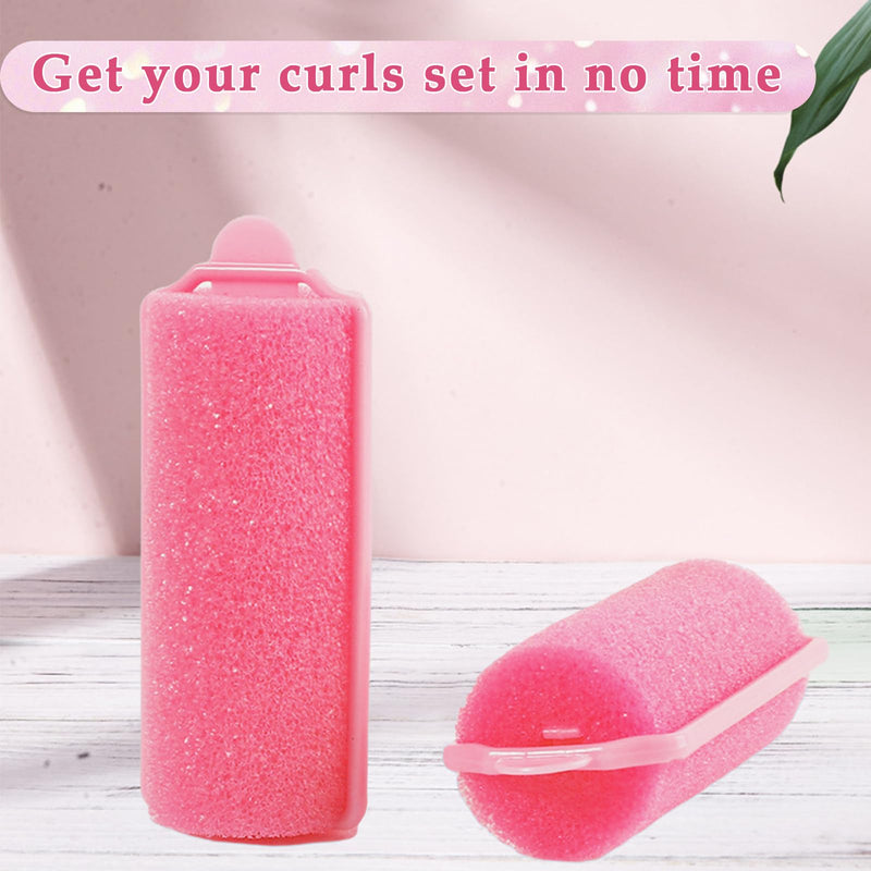 36 Pieces Foam Sponge Hair Rollers - Flexible Soft Sleeping Curlers, No Heat Heatless Self Grip Hairstyle Tool for Women, Hairdressing Benders for Home Salon on Long Medium Short Hair