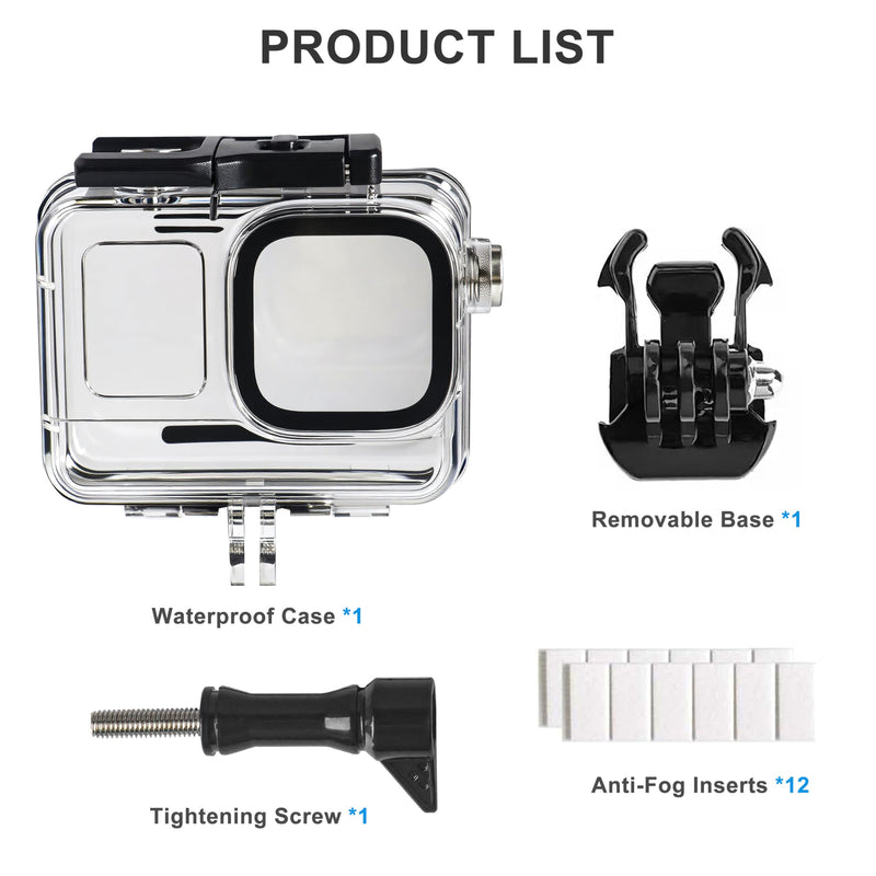 FitStill Waterproof Housing for Insta 360 Ace Pro 2/Ace Pro,50M/164FT Underwater Pressure Resistant Underwater Diving Protective Case Double Cold Shoe Design ace pro2 Accessories ace pro2&ace pro Case