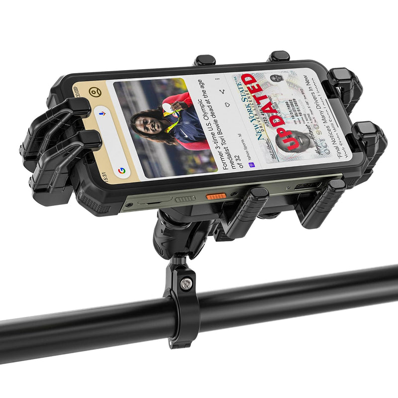 Ulefone Armor Mount Pro (AM02), Smartphone Mount for Bicycle, Cell Phone Holder for Motorcycle, Mobile Phone Mount for Scooter, for Phones from 6.1" - 7.2", max. 1.22" Thickness