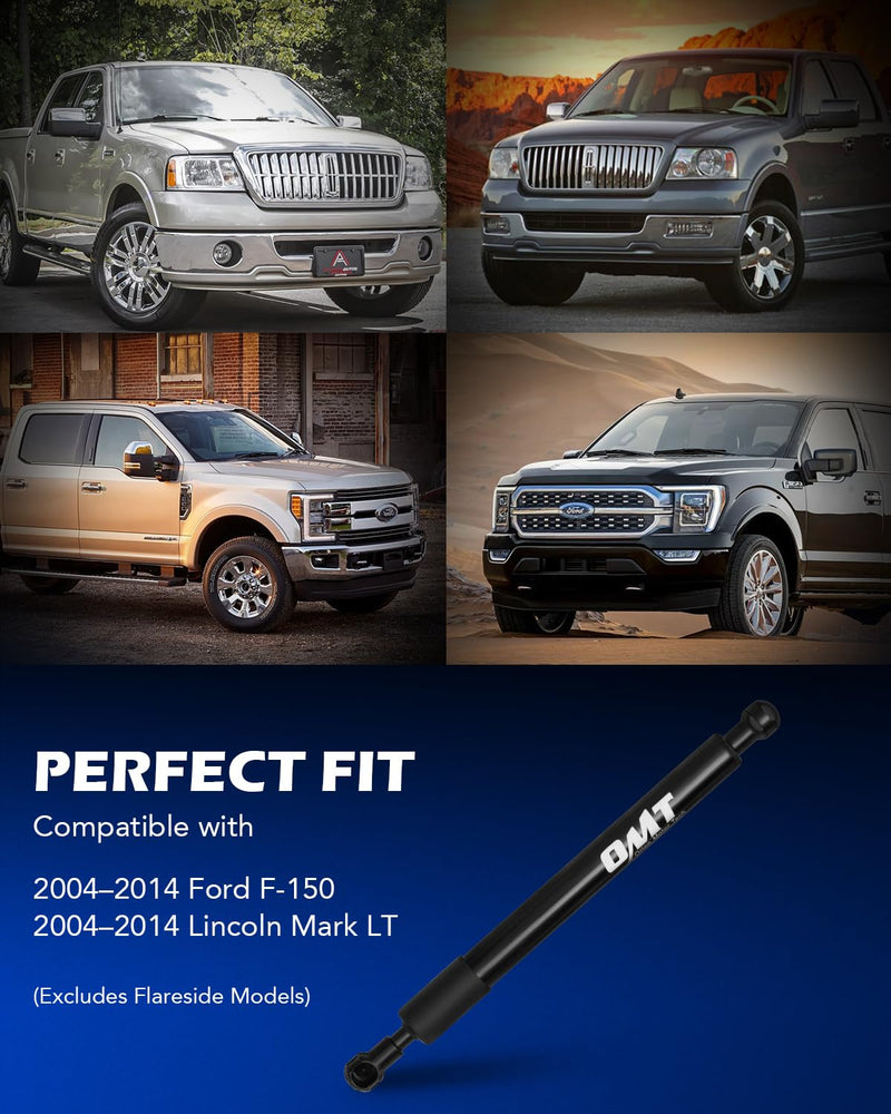 Orion Motor Tech Compatible with 04-14 F150 and Lincoln Mark LT Tailgate Assist, Truck Tail Gate Lift Assist Tailgate Shock Compatible with 2004-2014 Ford F-150 & Lincoln Mark LTS sliver