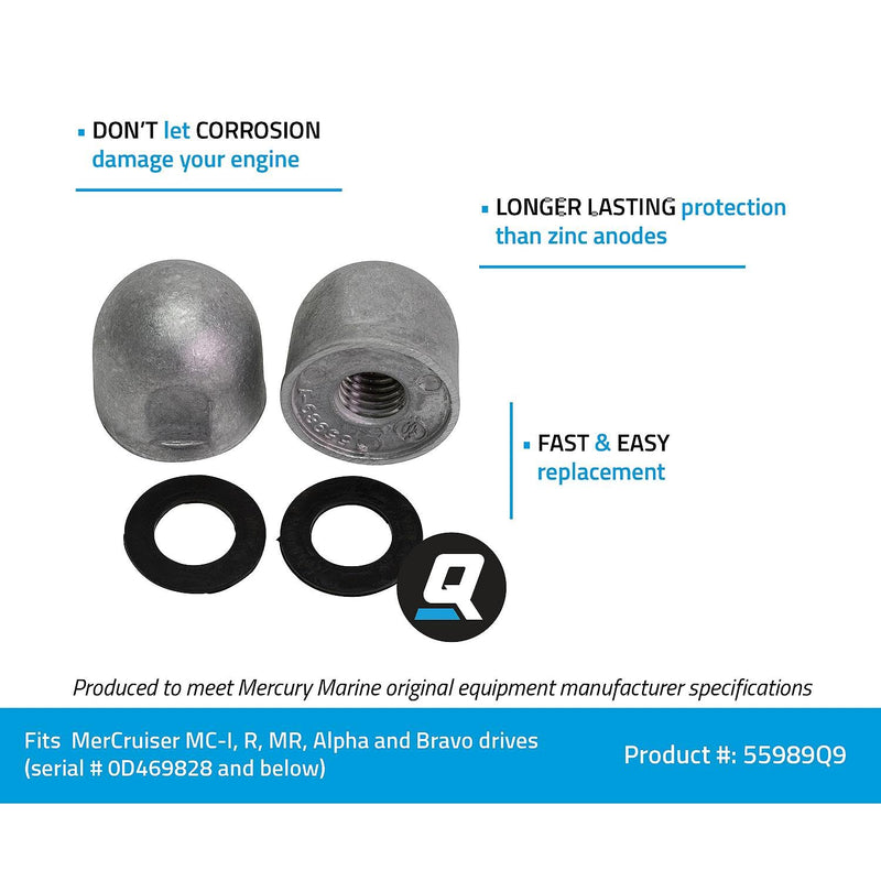 Quicksilver 55989Q9 Aluminum Anodes for MerCruiser Transom Plate Nuts