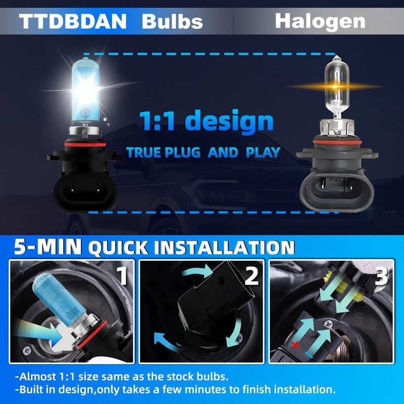 Halogen Headlights Fit for Nissan Murano 2009 2010 2011 2012 2013 2014 Headlight Bulbs,9005/HB3/H10 High Beam + H11/H8/H9 Low Beam Bright Front Lights,Plug And Play,Pack of 4 Year:2009-2014 for Nissan Murano (High+Low)(4 pack)