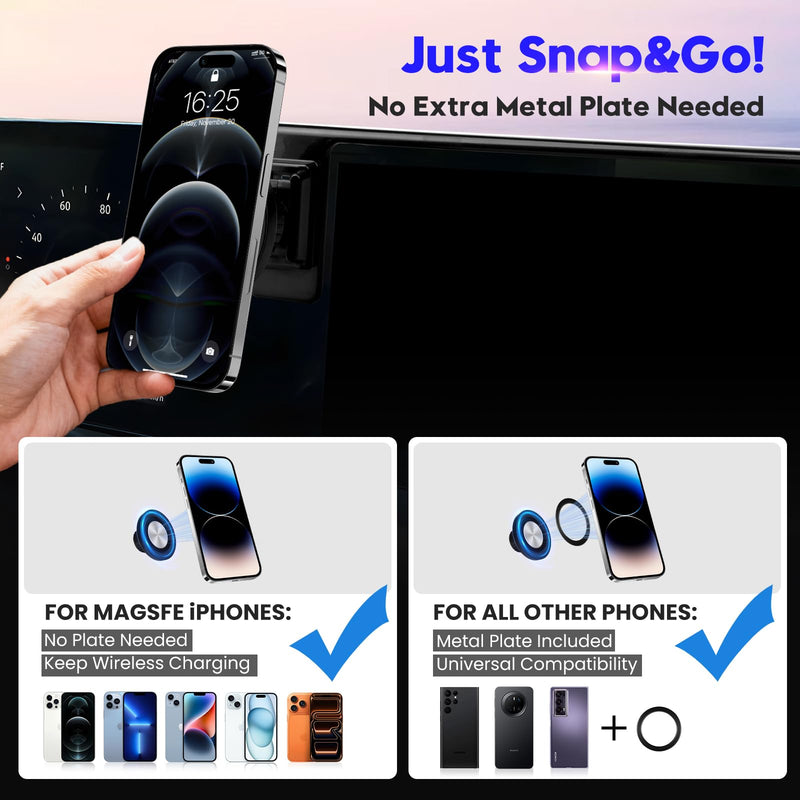 Sunsdrew Car Phone Holder for 2026 Nissan Sentra Accessories, Sentra S SV SR SL Phone Mount for 12.3-Inch Screen, Tool-Free Fixed Clip, 360° Rotation, Does Not Affect Air Vent For Nissan Sentra