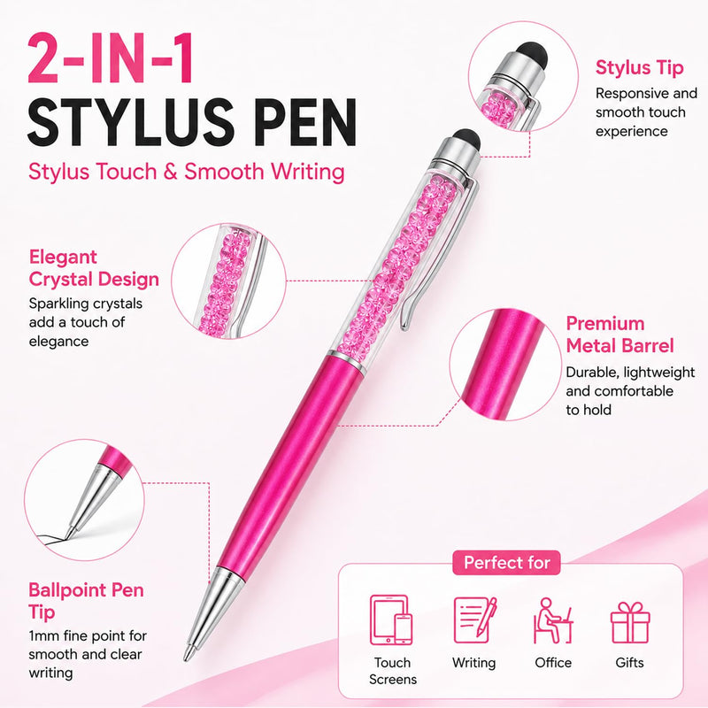 Stylus Pens for Touch Screens, High Precision Capacitive Universal Stylus | Compatible with Tablets Smartphones iPad iPhone Hot Pink