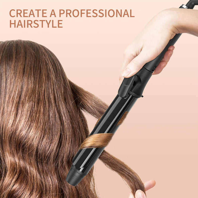 K&K Hair Curling Wand, 32mm Ceramic Titanium Barrel, Digital Display, 50-230°C, 60 Min Auto Shut Off (25 mm) 25 mm