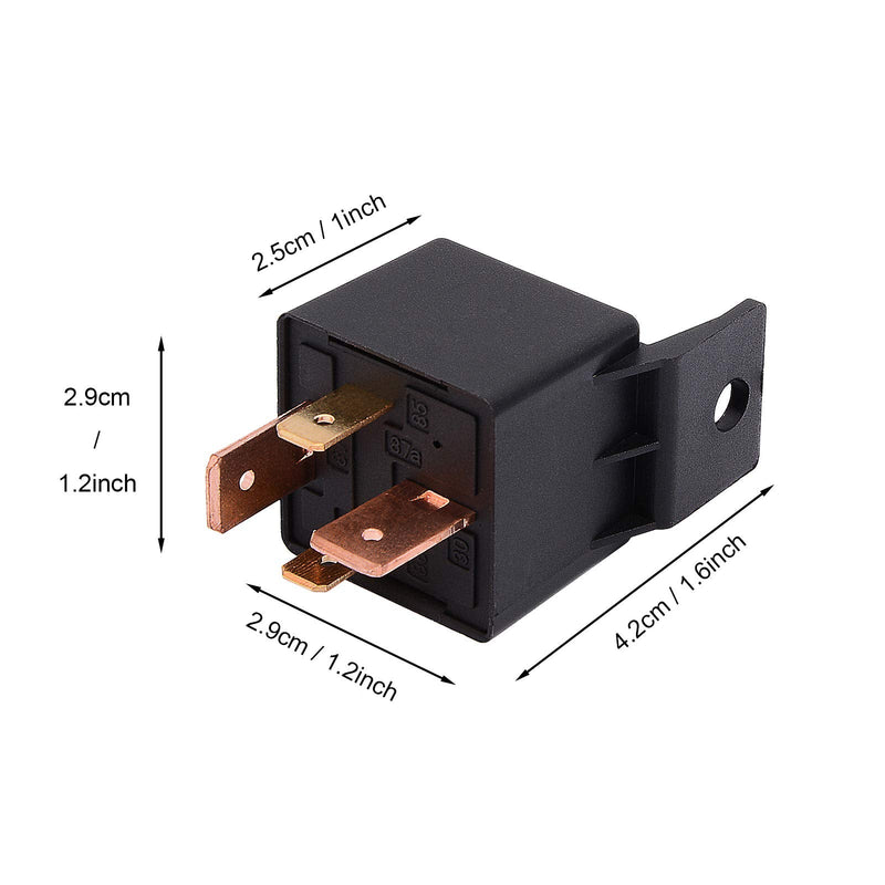 EHDIS 4-Pin Relay 12V 80A Automotive Car Relay On/Off Normally Open Car Truck Boat SPST Relays High Power Model JD2912-1H-12VDC 80A 14VDC [2 Pack]
