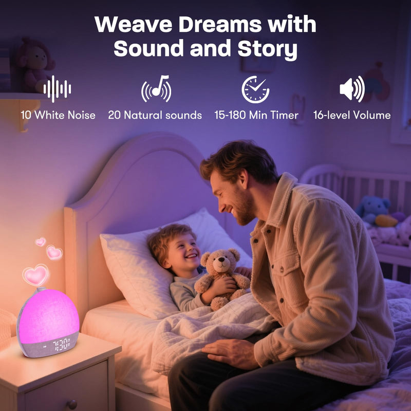 Wake Up Light Sunrise Alarm Clock, White Noise Sound Machine with 30 Soothing Sounds, Dimmable Night Lights, Sleep Aid, Snooze, Timer, Loud Alarm Clock for Heavy Sleepers Adults Kids, Ideal for Gift Yellow