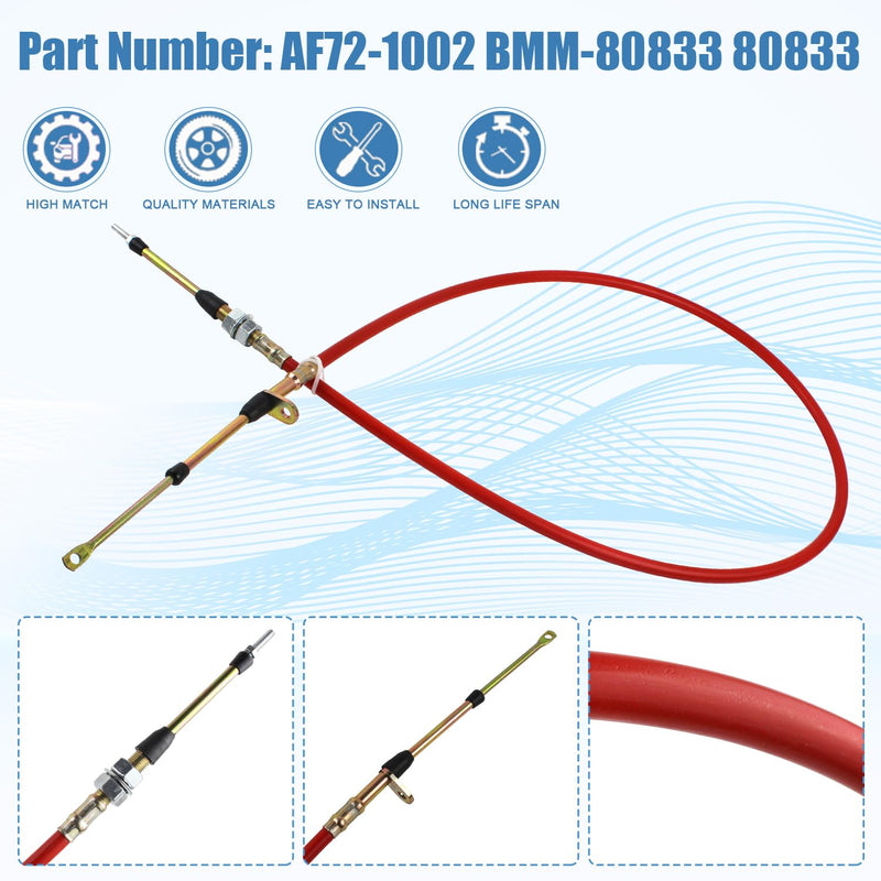 Automatic Transmission Shifter Cable Compatible with B&M Heavy Duty Shifter Cable Eyelet End 0.375" Outer Diameter 5 Ft Long Repalce Af72-1002 BMM-80833
