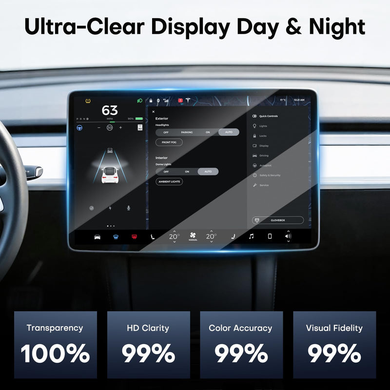 BJSIA Screen Protector compatible with 2026 Tesla Model Y Juniper(Premium & Performance) Screen Protector [No Glare & Anti-Fingerprint] – 16” Tempered Glass for Premium & Performance Model, Bubble-Free, with Alignment Kit – Model Y 2026 Car Accessories