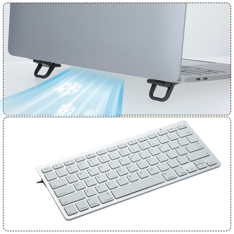 2PCS Keyboard Stands, Self-Adhesive Mini Laptop Stand, Portable Laptop Stand, Invisible Computer Keyboard Stand for Desk, Laptop Stand for MacBook, Dell, HP and Other 10-18 Inches Laptop, Black