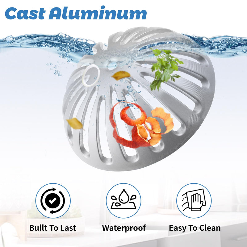 Tuanse 4 Pack Heavy Duty Aluminum Floor Drain Cover Dome Sink Strainer Floor Drain Cover for Kitchen, Restaurant, Bar, Buffet, Outdoor Garden or Bath 5-1/4" Diameter x 2-1/4"H