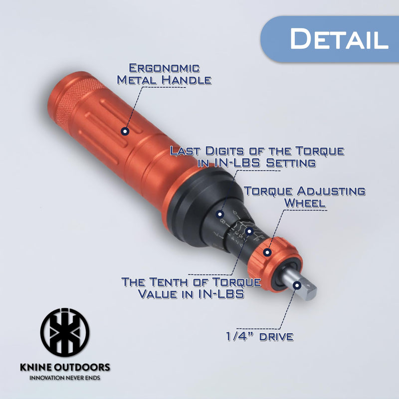 KNINE OUTDOORS Torque Screwdriver Wrench Driver Set 10-80 Inch Pounds lbs, 20 Steel Bits, Quick-release Bit Adaptor, 1/4” Bit Adaptor, Quick Clamp, For Tools, Bike Repairing and Mounting