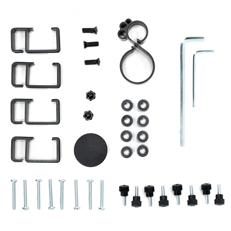 VIVO Hardware Pack for Monitor Stand, includes Pole Cap, Cable Clips, Screws, Spacers, Allen Wrenches, Black, PT-SD-HP02