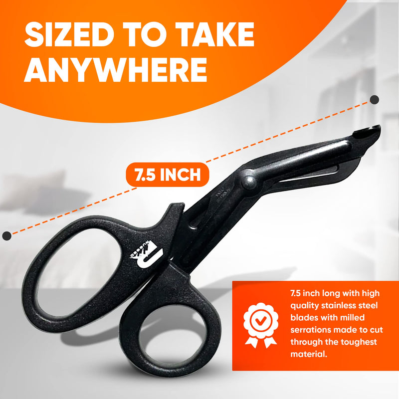 Trauma Shears for Nurses and EMT's - Stainless Steel Blades Teflon-Coated - Heavy-Duty Shears for Bandages and Wraps. Autoclavable, EDC, Rainier Rugged