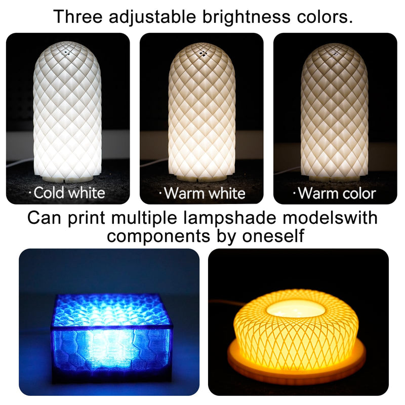 LED Lamp Kit 001 3D Printer Accessories for Bambu Lab H2D/X1/P1P/A1 mini Makerworld Light DIY Hardware Model Spare Parts 5V USB Powered, 3000K Warm Light Three Colors(10PCS) 10