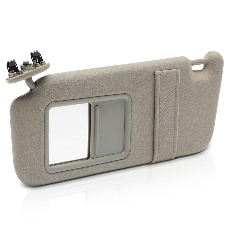 A-Premium Driver Left Side Sun Visor Compatible with Toyota Camry 2007-2011 - Without Vanity Light, with Vanity Mirror, Without Sunroof, Gray Color - Replaces 7432006780B0, 74320-06780-B0 Left Driver Side