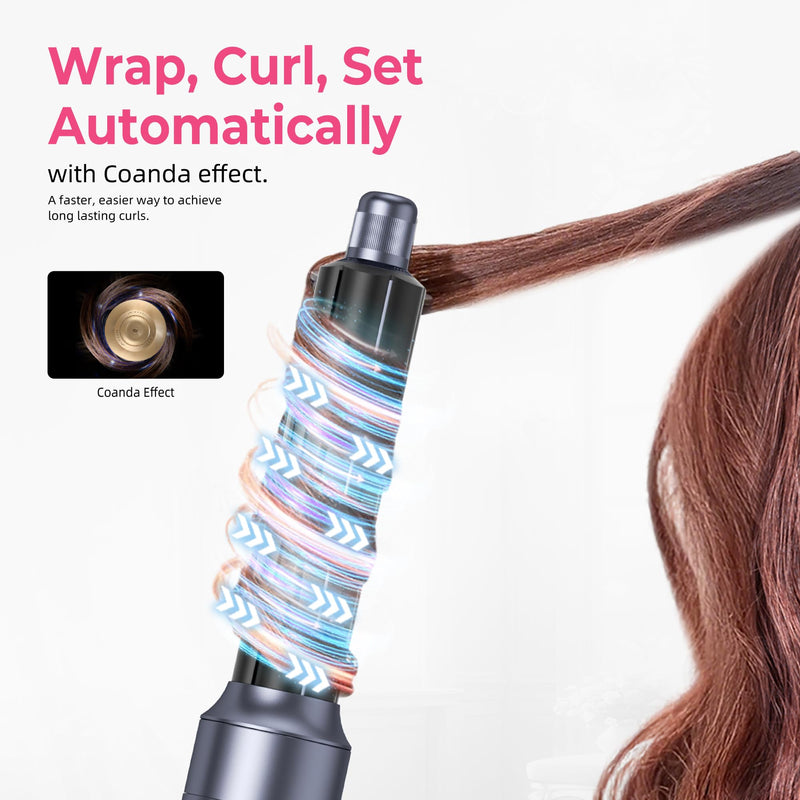 Mogawave Airbrush 6 in 1 Multi Styler Air Styler 6 in 1 Hair Stylers with Magic Styler, Blow Dry Hair Brush, Air Curler, for Drying and Styling Straightening Volumizing Curling Sleeking Gray