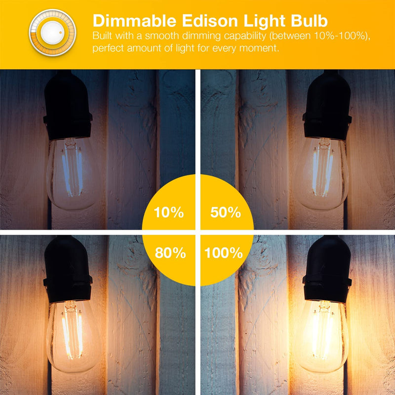 DAYBETTER 16 Pack Vintage LED Edison Bulbs, E26 Led Bulb 60W Equivalent, Dimmable Led Light Bulbs, High Brightness 800 LM Warm White 2700K, ST58 Antique LED Filament Bulbs, Clear Glass Style for Home