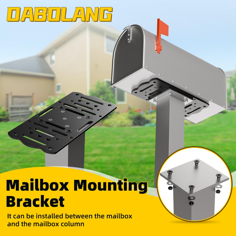 Metal Mailbox Mounting Bracket,Post Mount Mailboxes Board,Mailbox Bracket for Wood or Hollow Posts,Mailbox Mounting Plate Compatible with Most Sizes of Post Mount Mailboxes Black