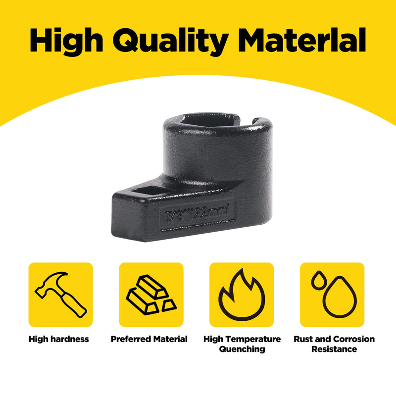 YAKEFLY 3/8-Inch Drive by 7/8-Inch Offset Oxygen Sensor Socket,Universal Low Profile Offset Oxygen Sensor Socket 7/8" (22mm),Wire Gate Accesses Sensor from Side, Preventing Damage to Wires
