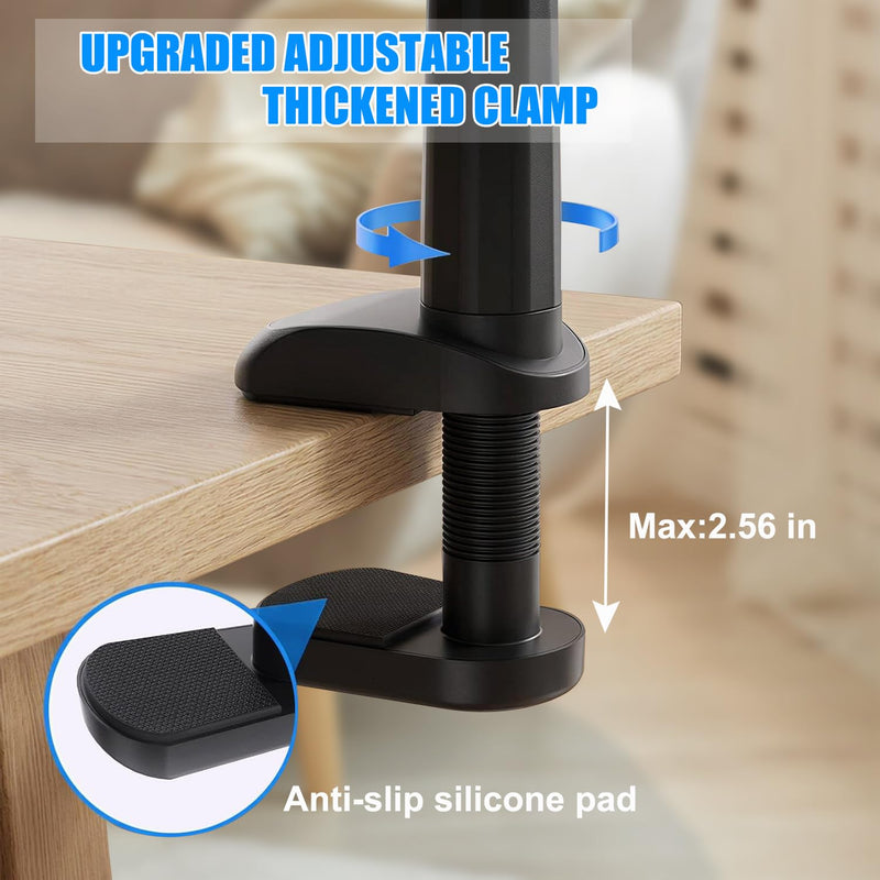 Magnetic Gooseneck Phone Holder for Bed, for MagSafe Phone Holder Mount Stand Flexible Goosebeck Arm with Clamp Clip Mount for Desk Bedside for iPhone 17/16/15/14/13/12 and Others