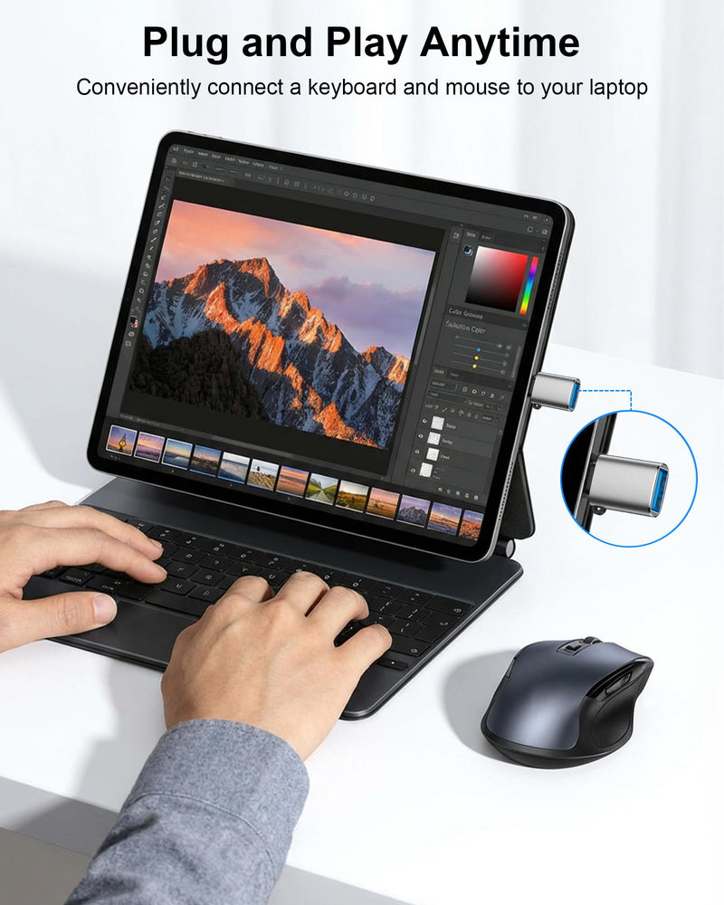 USB-C to USB-A Adapter, 5Gbps USB C Male to USB 3.0 Female OTG Converter | High-Speed Data Transfer & Fast Charging, USB Type-C Connector for iPhone 17 16 15, Samsung Galaxy S26 S25, iPad, MacBook Pro