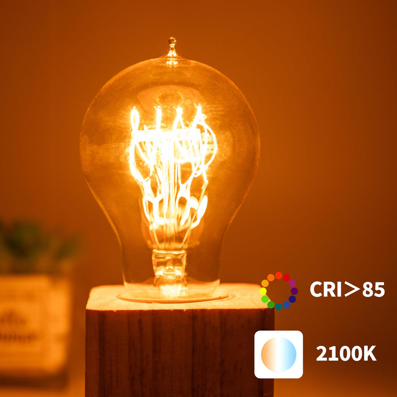 Warm Incandescent Light Bulbs 60 Watt,A19/A60 Vintage Style Edison Bulbs E26,Soft Yellow Light Bulbs,Amber Bulbs,Retro Light Bulb Old Fashioned,Halogen Dimmable Edison Bulb Squirrel Cage 12 Pack Amber Glass-2100k 12 Count (Pack of 1)
