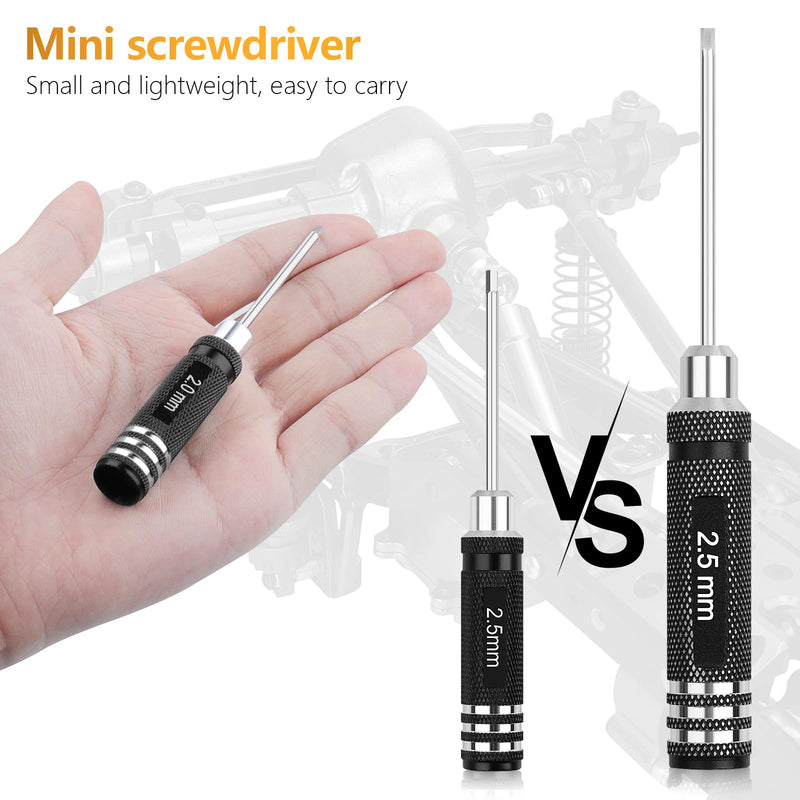 RC Tool Kit,7PCS Hex Precision Screwdriver Set with 0.9/1.27/1.3/1.5/2.0/2.5/3.0mm Hobby Tools Hexagon Wrench Repair Tools Compatible with SCX24 Traxxas Redcat RC Cars Trucks Clear