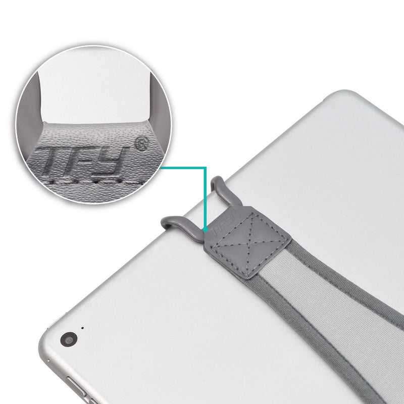 TFY Security Hand Strap Holder Finger Grip for Tablets -Compatible with iPad Air/iPad Pro 9.7Inch / Galaxy Tab 10.1Inch / Tab 4 10.1Inch / Tab Pro 10.1Inch / Tab S 10.5 (Grey) Grey
