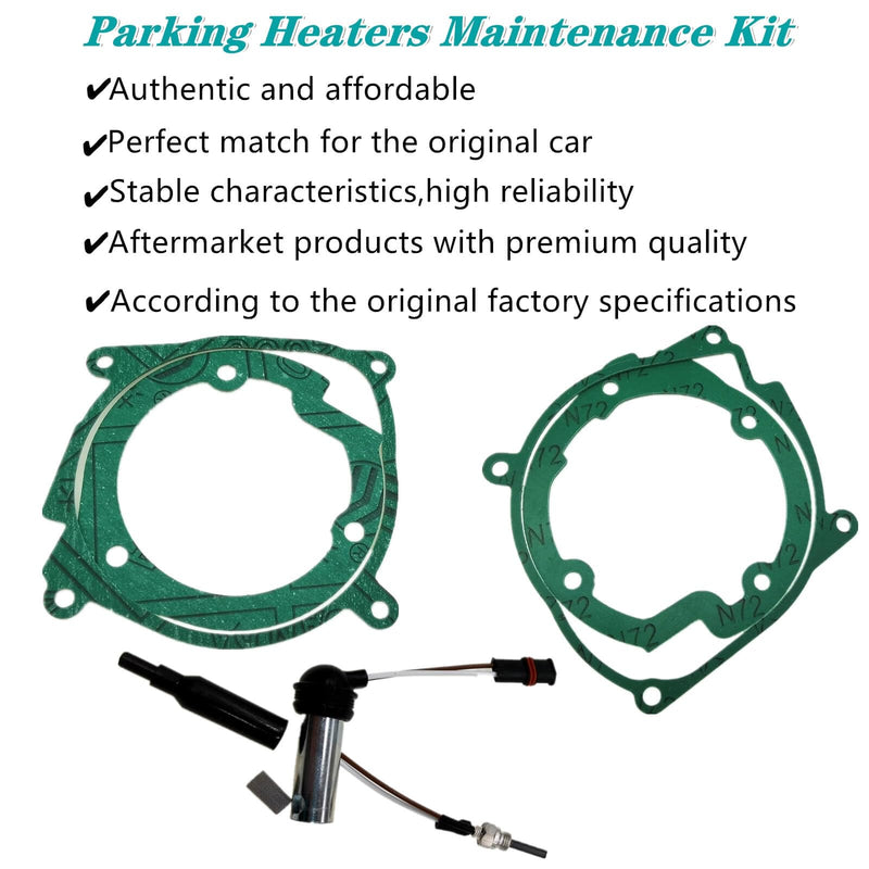 Parking Heaters Maintenance Kit Compatible with Eberspaecher Airtronic D2 2kw Air 12V and D4 4kw 12V - Includes Glow Plug, Screen Kit, and Gasket Repair