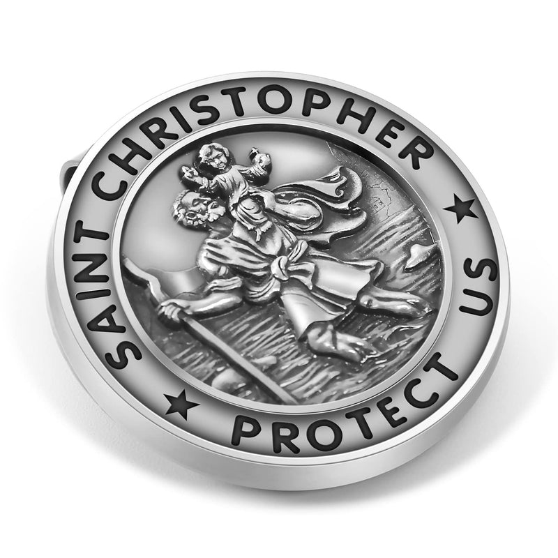 AKITSUMA Saint Christopher Visor Clip, Car Automotive Accessories, Gift for New Driver (Saint Christopher)