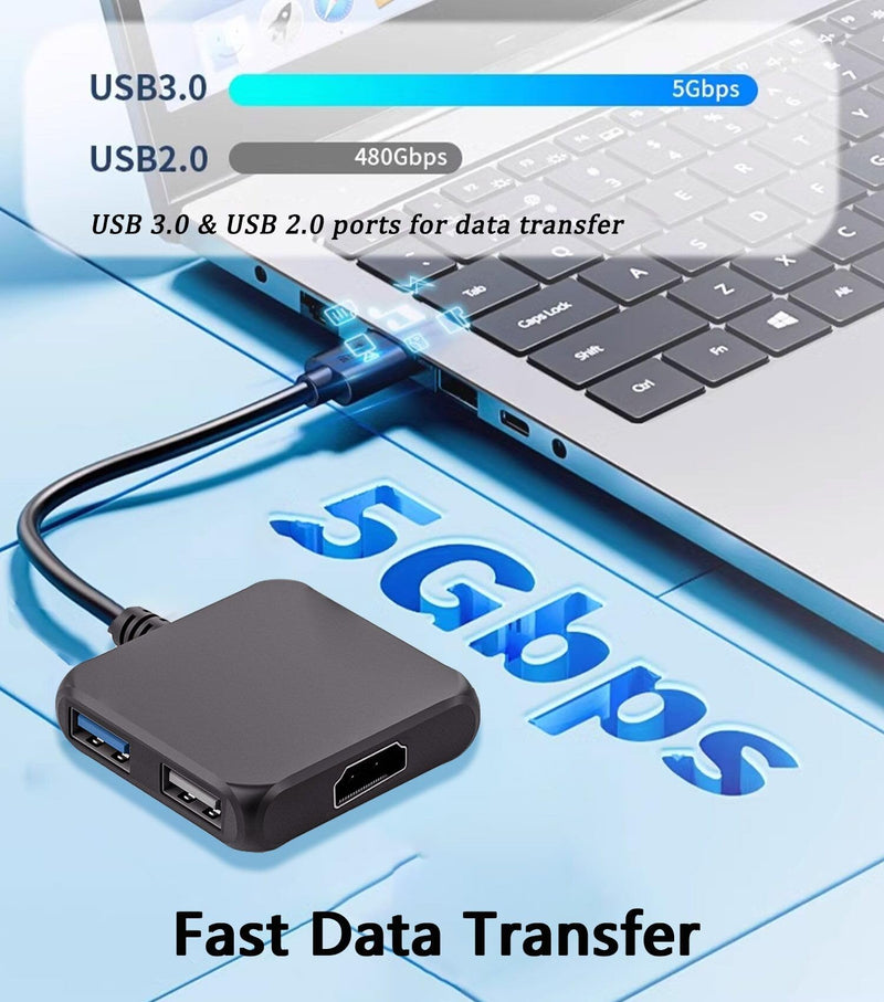 vienon USB C Hub HDMI Adapter, 4-in-1 USB C to HDMI 4K Adapter with PD 100W, USB 3.0 5Gbps for MacBook, iPad Pro, XPS, Surface, TV Dock Station for Switch/Steam Deck Dock