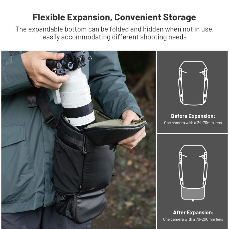 PGYTECH Camera Top Loader for DSLR/SLR/Mirrorless Cameras and Lenses | Adjustable Shoulder Strap, Expandable Organizing Pockets for Nikon/Canon/Sony Mirrorless Cameras, Waterproof