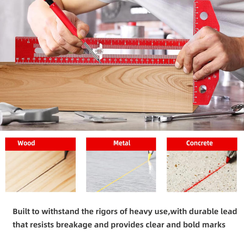Woodworking Scriber Marking Line Ruler,Adjustable Aluminum Alloy Sliding T-Square Ruler,Precision Line Scriber Measuring Tool with Angle Adjustment Scale for Engineering and Carpenter Work
