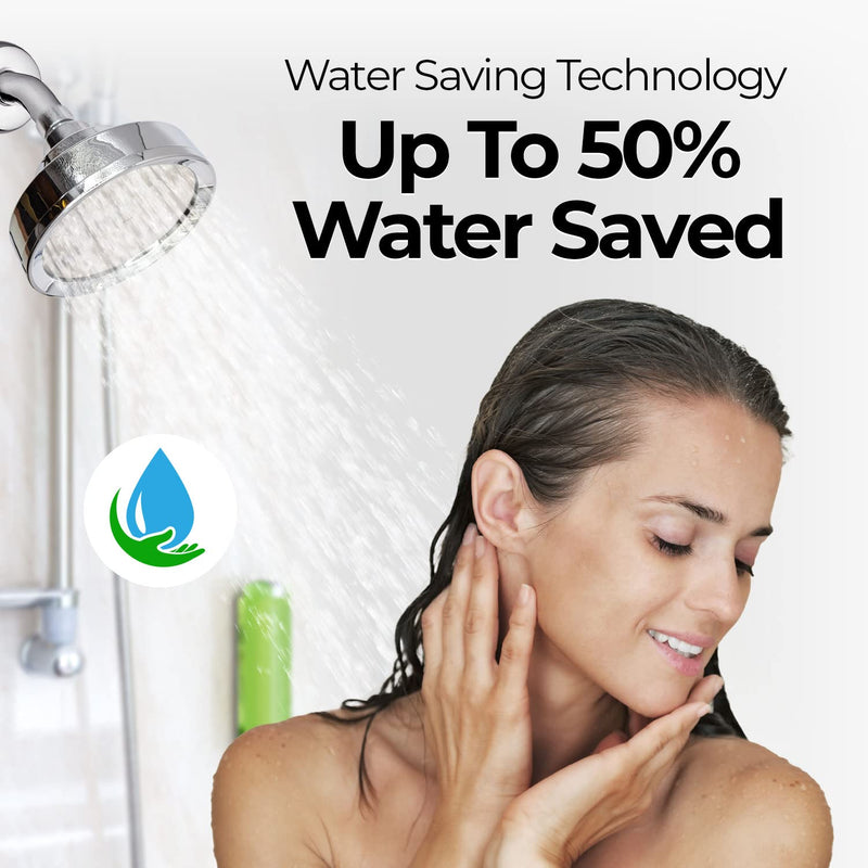 Water Saving High Pressure Bathroom Shower Head - Transform Your Shower Experience with our Luxury Shower Head - Low Carbon Footprint - Environmentally Friendly - Better USA Chrome Shower Head