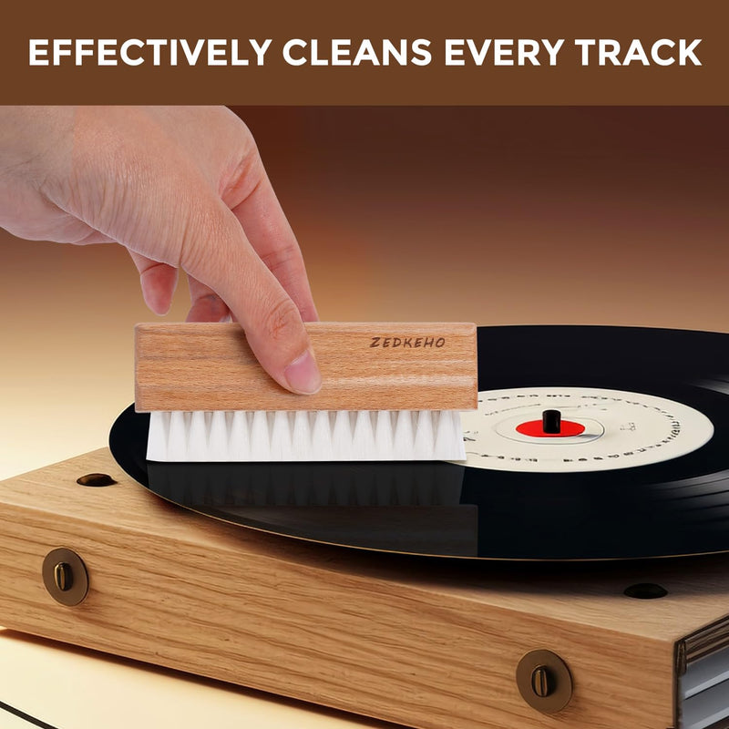 Vinyl Record Cleaning Kit: Complete 6-in-1 Record Cleaning Kit, Velvet Brush, Vinyl Record Brush Anti Static, Lps Cleaner, Record Cleaning Cloth, Label Protector, Storage Case - Revitalize Your Vinyl