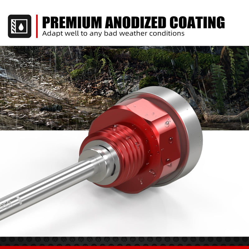 NICECNC Red Oil Level Gauge Dipstick Temperature Compatible with Honda XR650L 1993 1994 1995 1996 1997 1998 1999 2000 2001 2002 2003 2004 2005 2006 2007 2008-2024