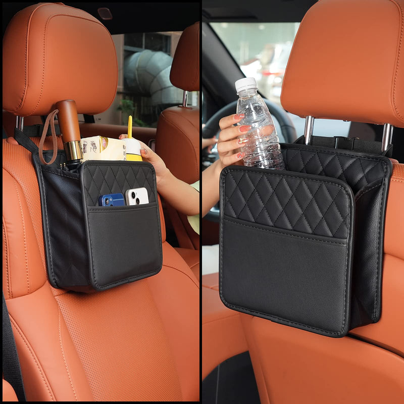 Car Seat Back Hanging Bag Car Document Holder Multi-Pocket Bottle Bag Storage Box Organizer Travel Tidy Pouch Pocket Kids Black A