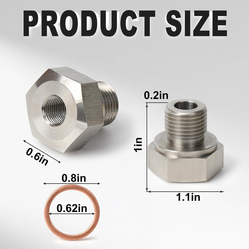 Oil Pressure Sensor Adapter M16-1.5 to 1/8" NPT, 304 Stainless Steel LS Oil Pressure Adapter for GM LS Series Engines LS1 LSX LS3 5.3L 6.0L 6.2L, LS Swap Oil Pressure Sensor Fitting