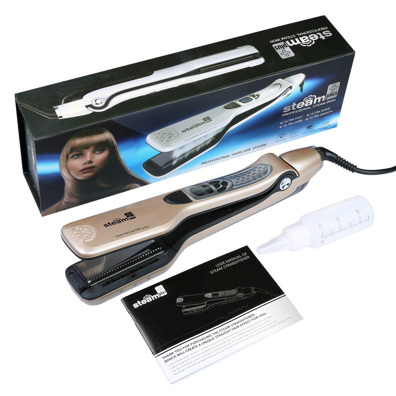 Hair Straighteners Flat Iron,Professional steam Hair Straightener, Anti-Scald Comb, Adjustable Temp and Auto-Off Function